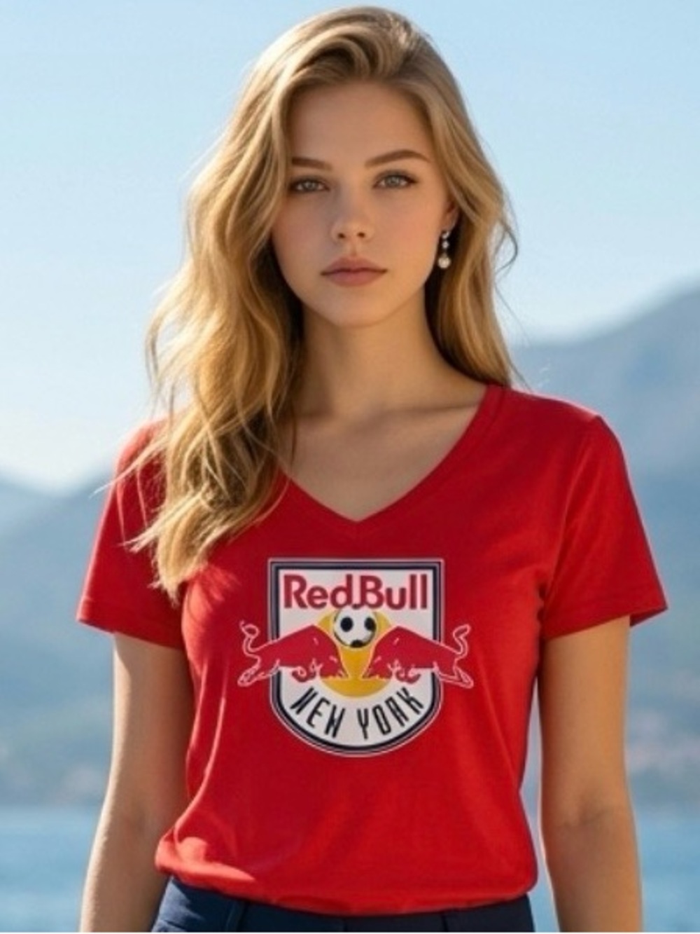 2 for $30 | Red Bull New York MLS Women's V-Neck T Shirt